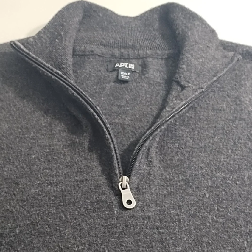 Charcoal Black 1/4 Zip-Up Light weight Sweater Tall